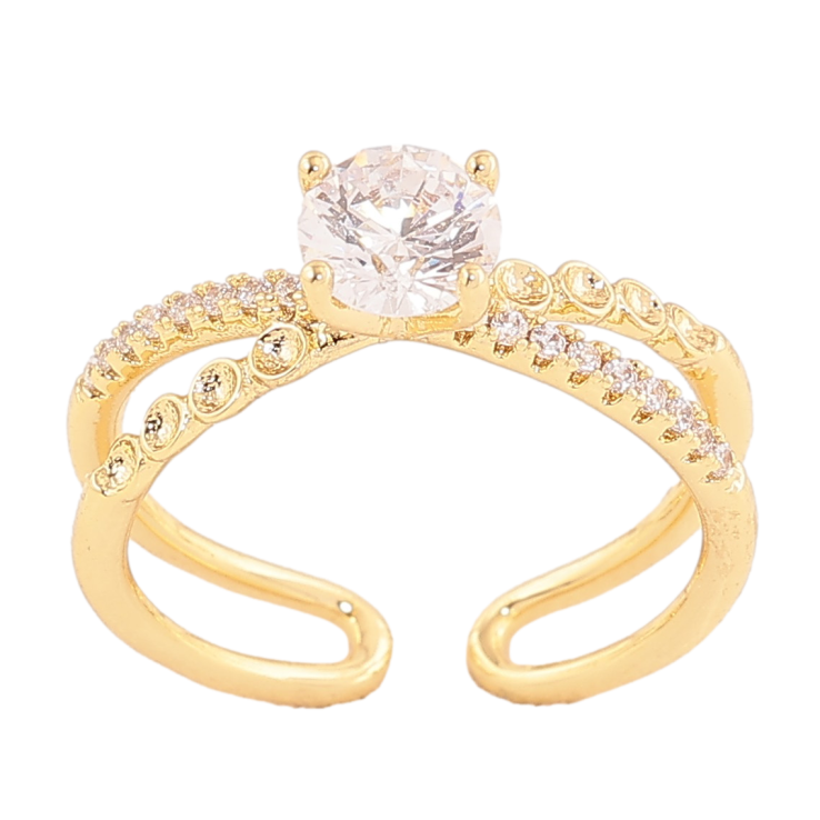 Кольцо Xuping цвет Позолота 14K "Узор с кристаллами" фото №18