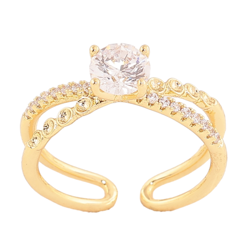 Кольцо Xuping цвет Позолота 14K "Узор с кристаллами" фото №2 Кольцо Xuping цвет Позолота 14K "Узор с кристаллами" фото №2