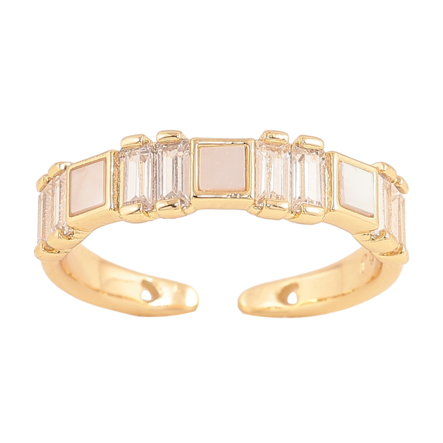 Каблучка Xuping колір Позолота 14K "Доріжка кристалів" фото №1 Каблучка Xuping колір Позолота 14K "Доріжка кристалів" фото №1