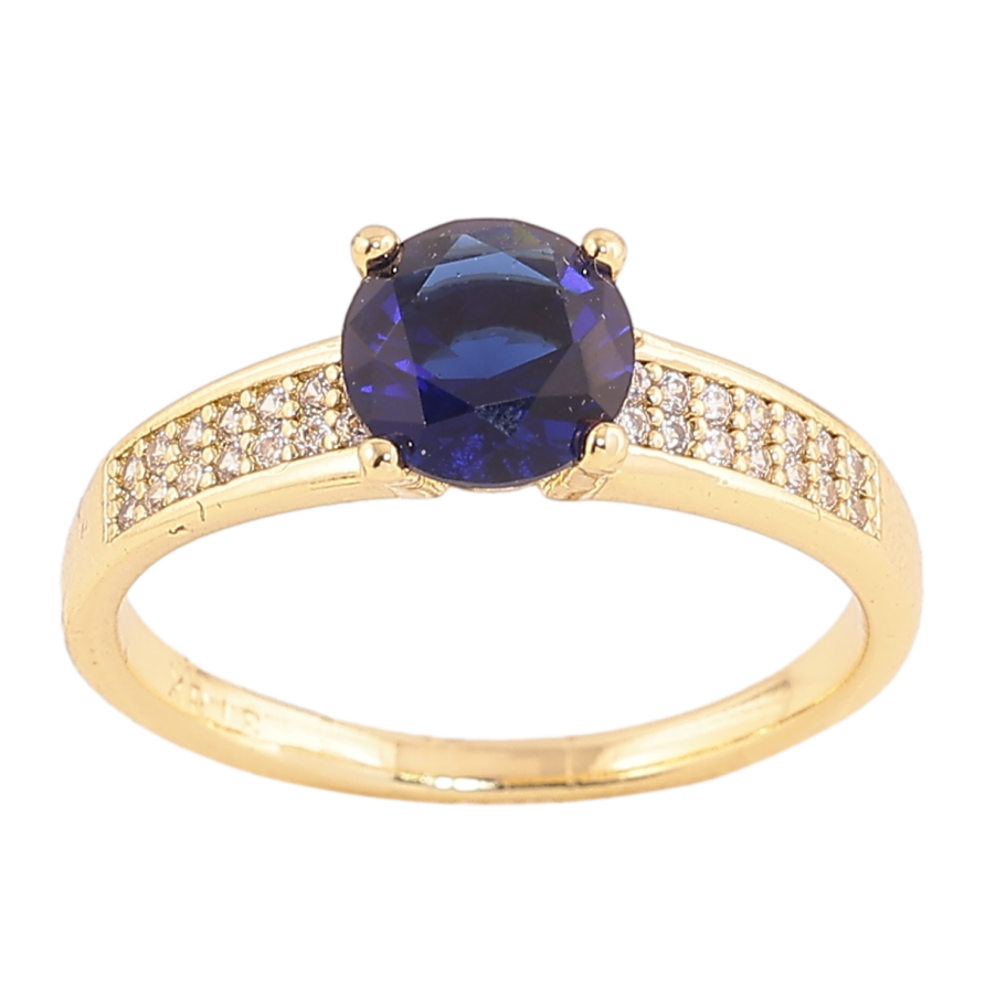 Кольцо Xuping цвет Позолота 14K "Узор с синим кристаллом" фото №1 Кольцо Xuping цвет Позолота 14K "Узор с синим кристаллом" фото №1