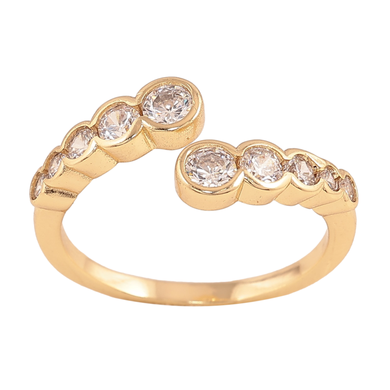 Каблучка Xuping колір Позолота 14K "Візерунок з кристалами" фото №1 Каблучка Xuping колір Позолота 14K "Візерунок з кристалами" фото №1