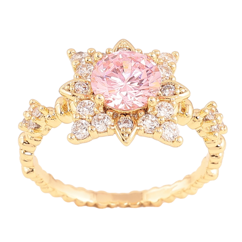 Кольцо Xuping цвет Позолота 14K "Звезда с розовым кристаллом" фото №2