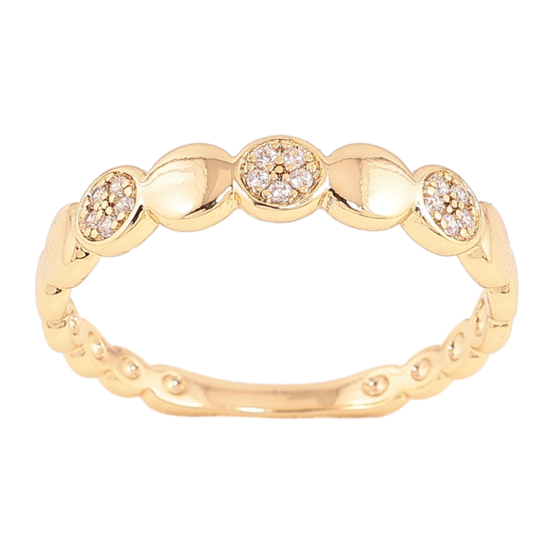 Каблучка Xuping колір Позолота 14K "Візерунок з кристалами" фото №1