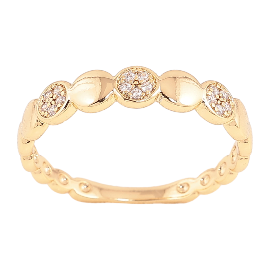 Каблучка Xuping колір Позолота 14K "Візерунок з кристалами" фото №1