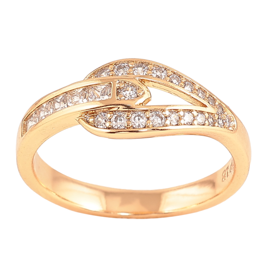 Каблучка Xuping колір Позолота 18K "Візерунок з кристалами" фото №1