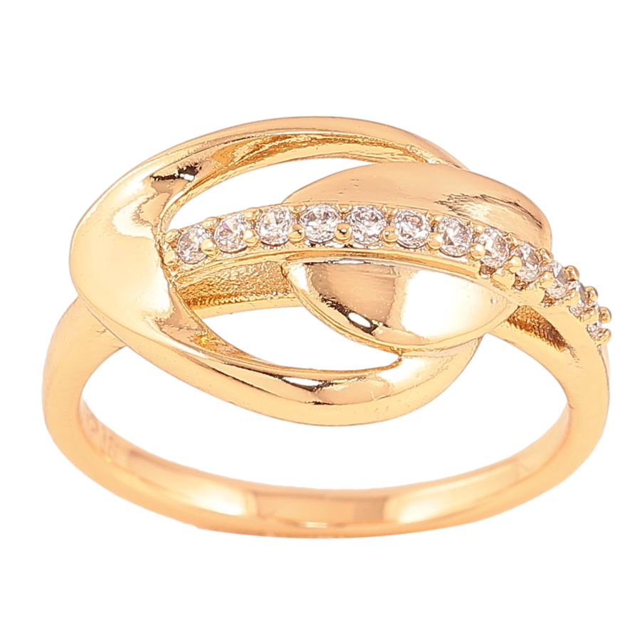 Каблучка Xuping колір Позолота 18K "Візерунок з кристалами" фото №1