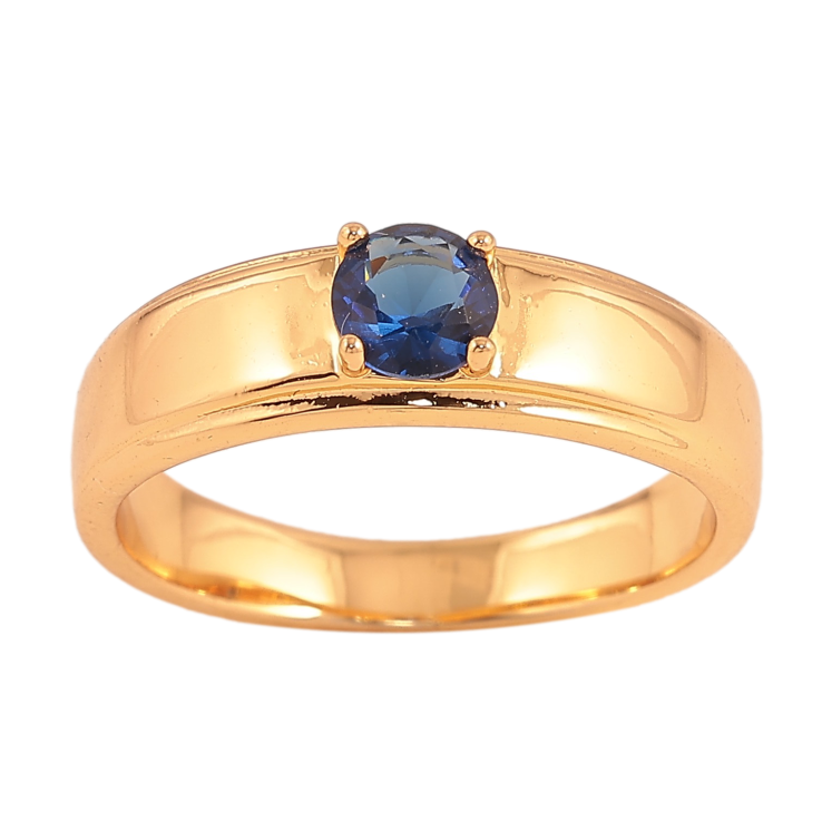 Кольцо Xuping цвет Позолота 18K "Синий кристалл" фото №5