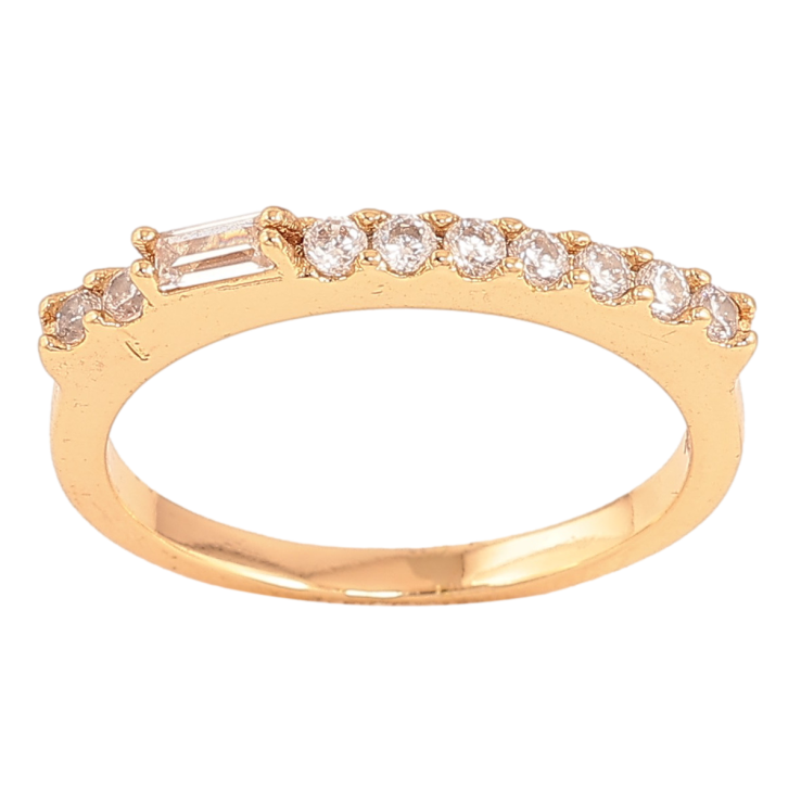 Каблучка Xuping колір Позолота 18K "Доріжка кристалів" фото №2