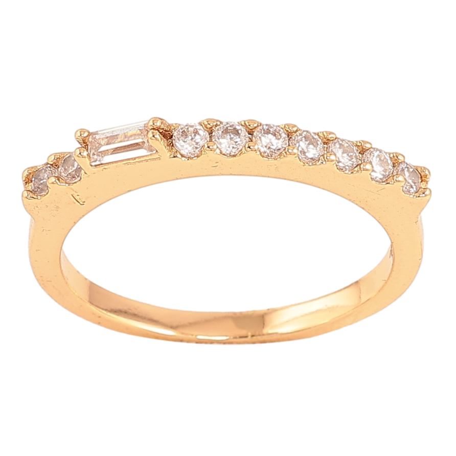 Каблучка Xuping колір Позолота 18K "Доріжка кристалів" фото №1