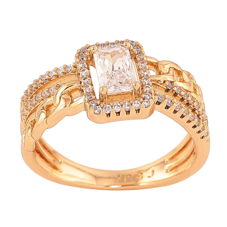 Кольцо Xuping цвет Позолота 18K "Узор с кристаллами"  фото №7