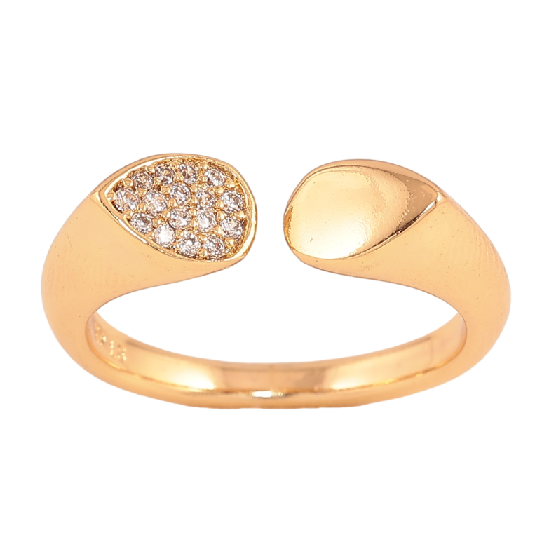 Каблучка Xuping колір Позолота 18K "Візерунок з кристалами" фото №1 Каблучка Xuping колір Позолота 18K "Візерунок з кристалами" фото №1