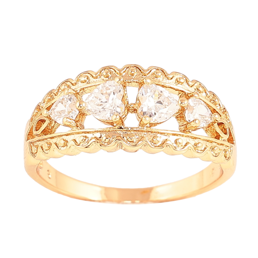 Каблучка Xuping колір Позолота 18K "Візерунок з кристалами" фото №1 Каблучка Xuping колір Позолота 18K "Візерунок з кристалами" фото №1