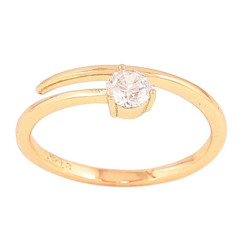 Каблучка Xuping колір Позолота 18K "Візерунок з кристалом" фото №1 Каблучка Xuping колір Позолота 18K "Візерунок з кристалом" фото №1
