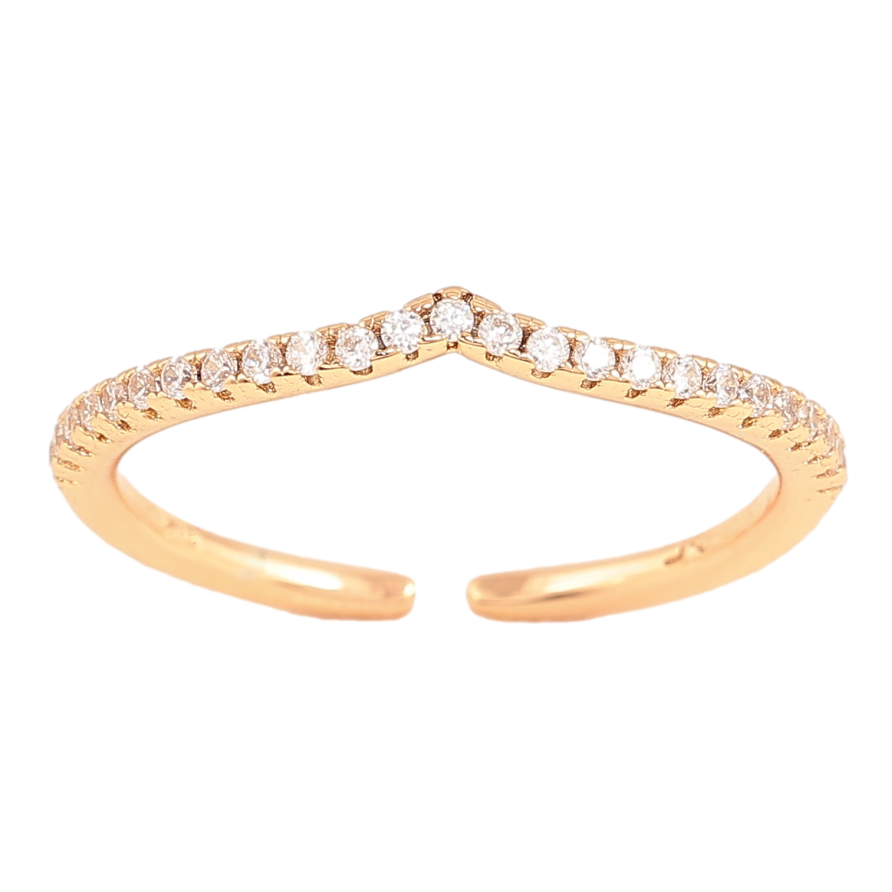 Каблучка Xuping колір Позолота 18K "Доріжка кристалів" фото №1