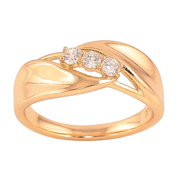 Каблучка Xuping колір Позолота 18K "Візерунок з кристалами" фото №11