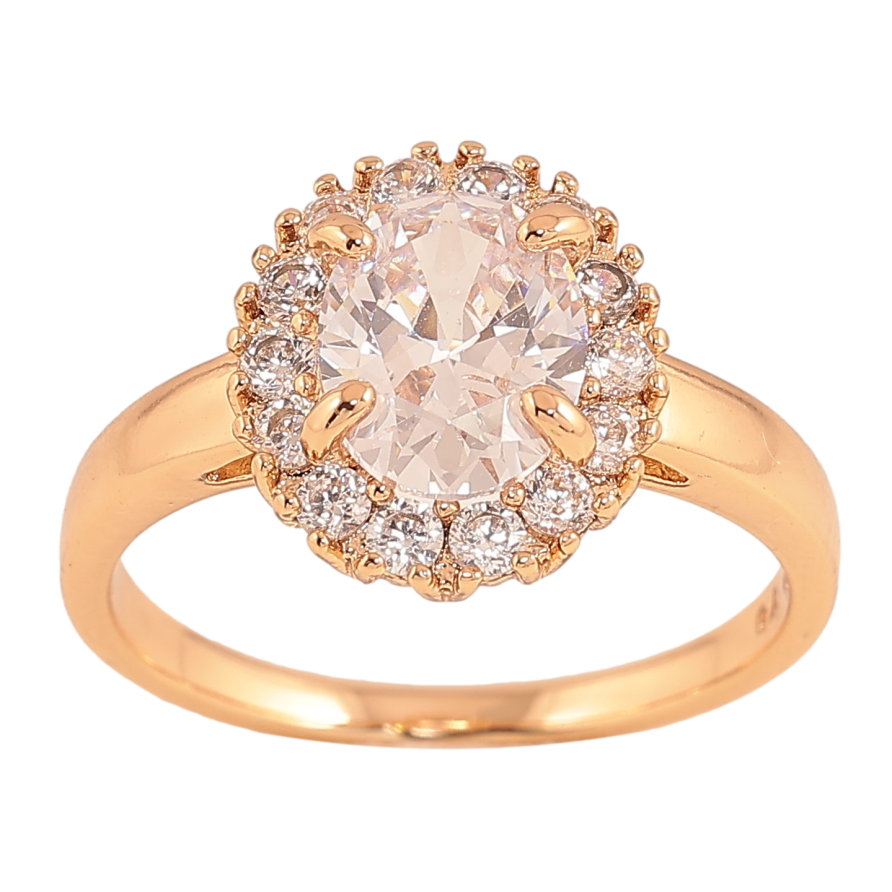 Каблучка Xuping колір Позолота 18K "Візерунок з кристалами" фото №1