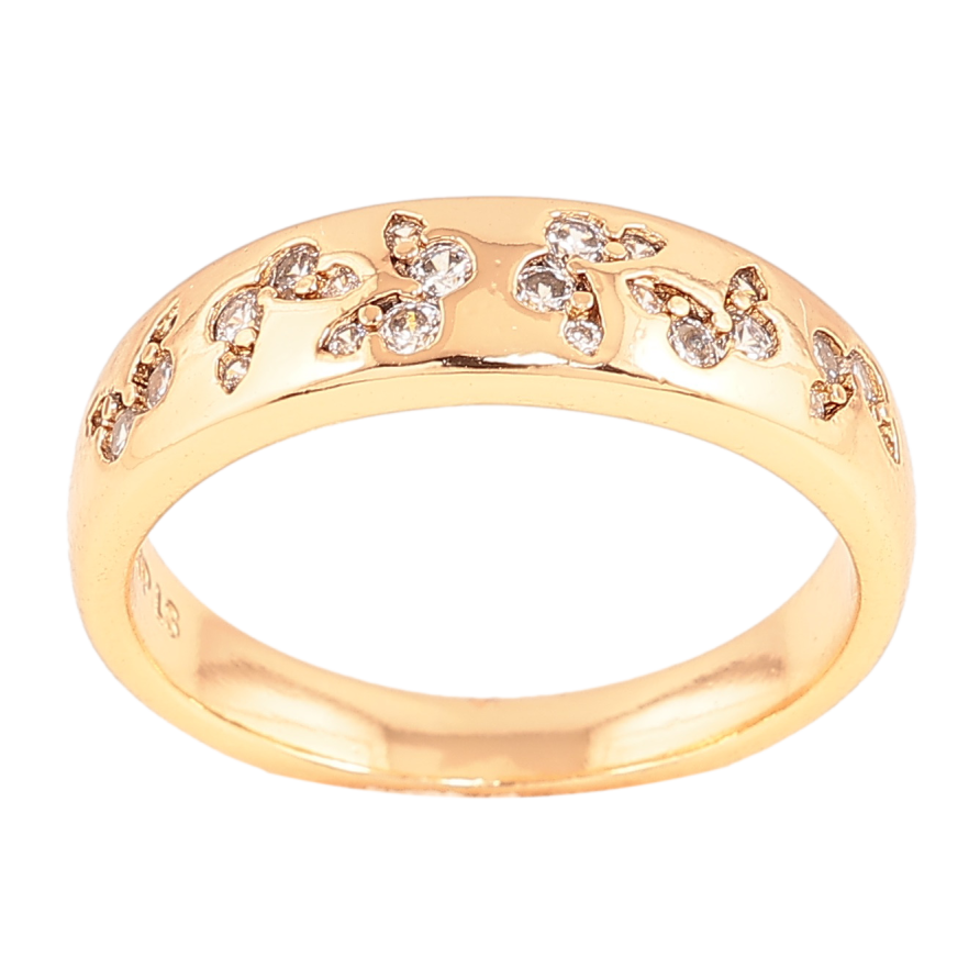 Каблучка Xuping колір Позолота 18K "Візерунок метелики з кристалами" фото №1