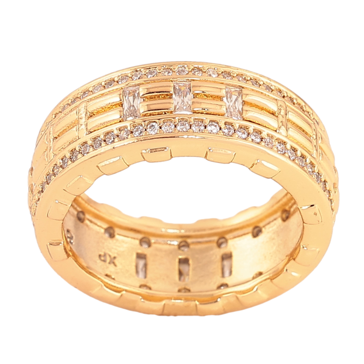 Кольцо Xuping цвет Позолота 18K "Узор с кристаллами" шир. 9мм фото №25