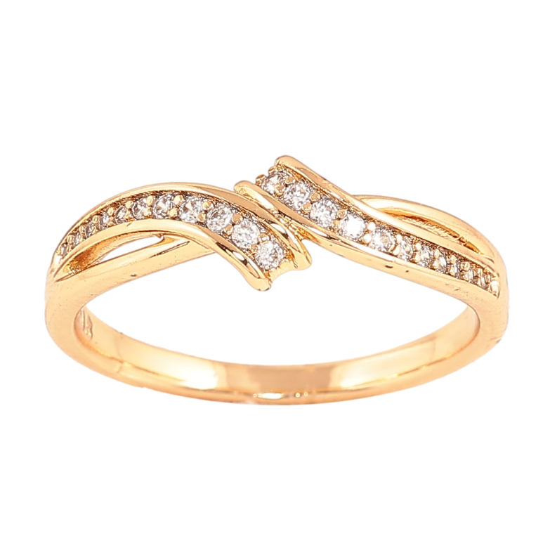 Каблучка Xuping колір Позолота 18K "Візерунок з кристалами" фото №1