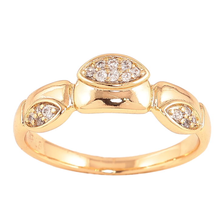 Каблучка Xuping колір Позолота 18K "Візерунок з кристалами" фото №2