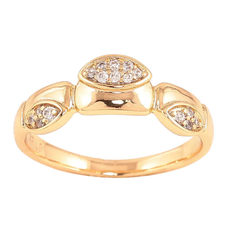 Каблучка Xuping колір Позолота 18K "Візерунок з кристалами" фото №9