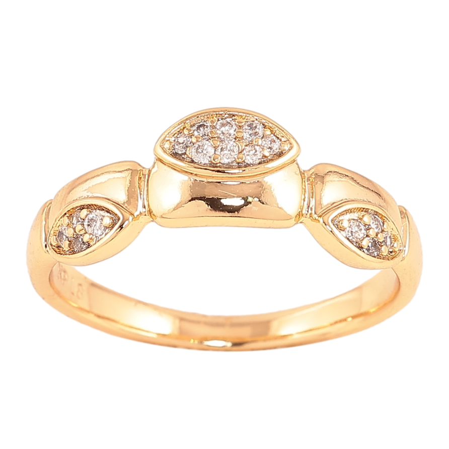 Каблучка Xuping колір Позолота 18K "Візерунок з кристалами" фото №1