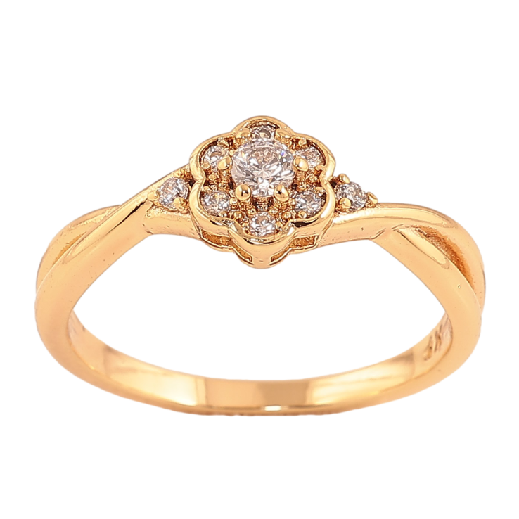 Кольцо Xuping цвет Позолота 18K "Кристальный цветочек" фото №9