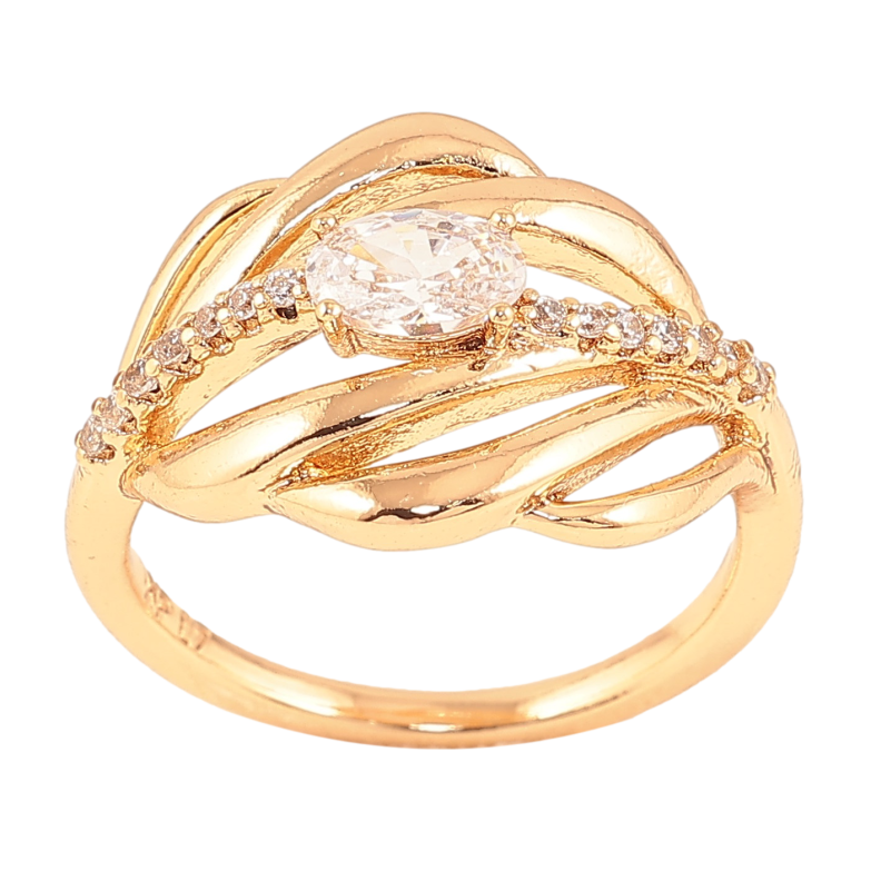 Кольцо Xuping цвет Позолота 18K "Узор с кристаллами"  фото №1