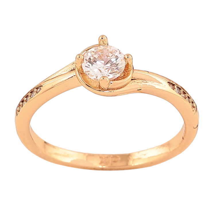 Кольцо Xuping цвет Позолота 18K "Узор с кристаллами" фото №7