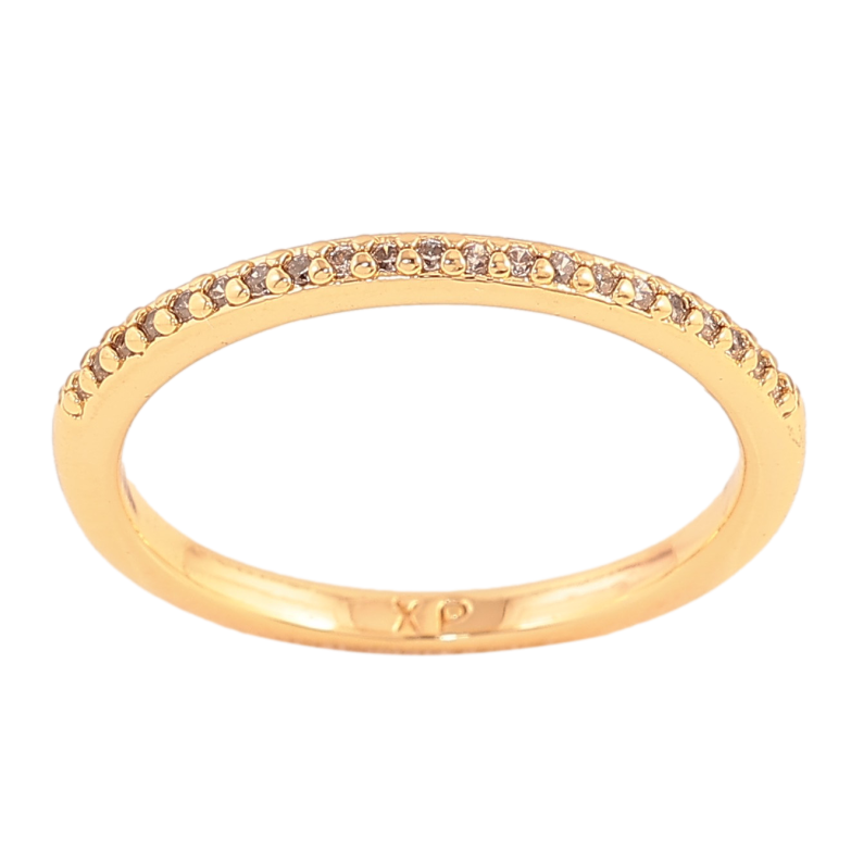 Каблучка Xuping колір Позолота 18K "Доріжка кристалів" фото №4 Каблучка Xuping колір Позолота 18K "Доріжка кристалів" фото №4