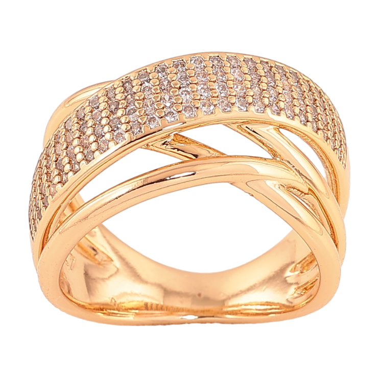 Кольцо Xuping цвет Позолота 18K "Узор с инкрустацией кристаллами"  фото №15
