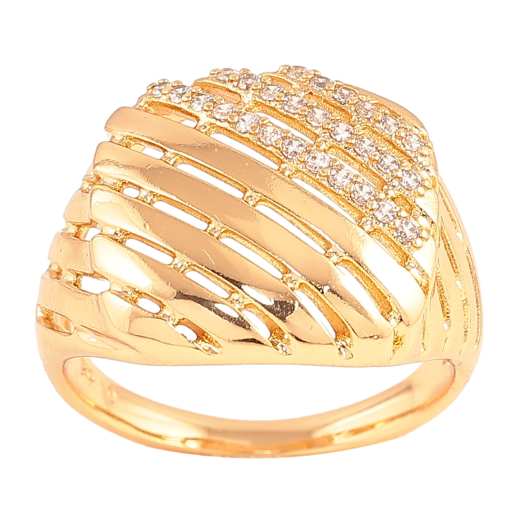 Перстень Xuping колір Позолота 18K "Візерунок з кристалами" фото №3