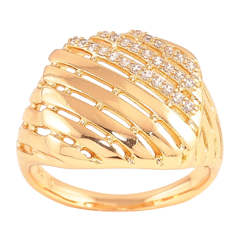 Перстень Xuping колір Позолота 18K "Візерунок з кристалами" фото №1