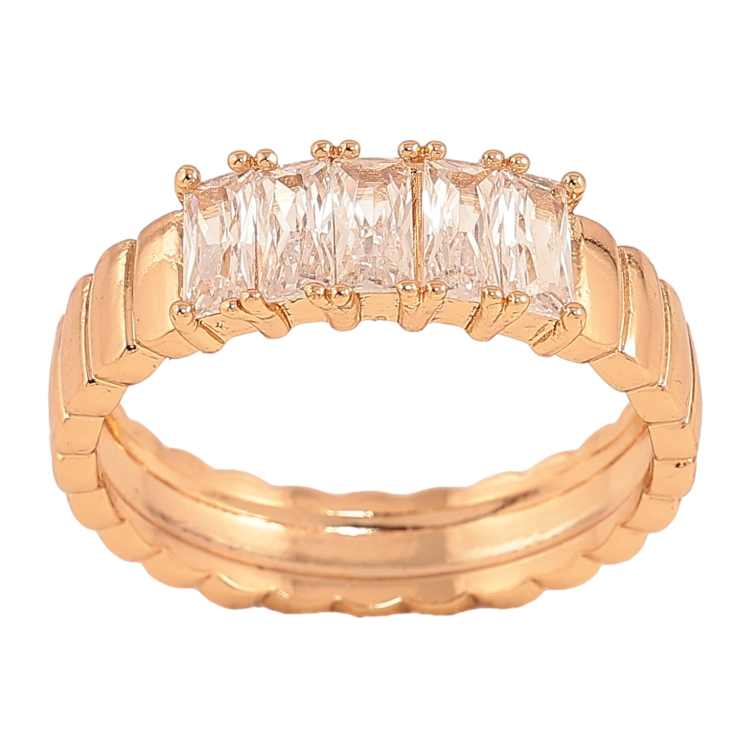 Каблучка Xuping колір Позолота 18K "Візерунок з кристалами" фото №11