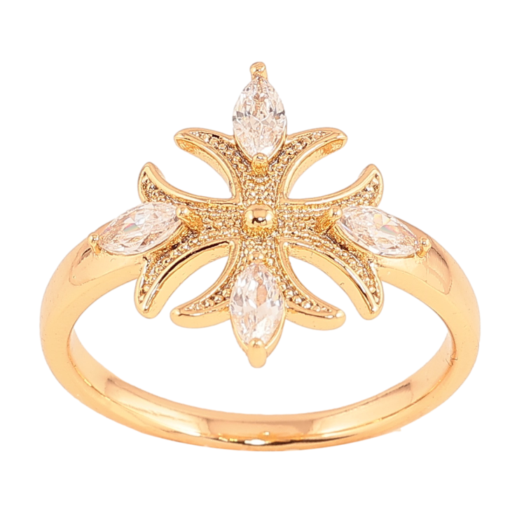 Кольцо Xuping цвет Позолота 18K "Крест с кристаллами" фото №16 Кольцо Xuping цвет Позолота 18K "Крест с кристаллами" фото №16