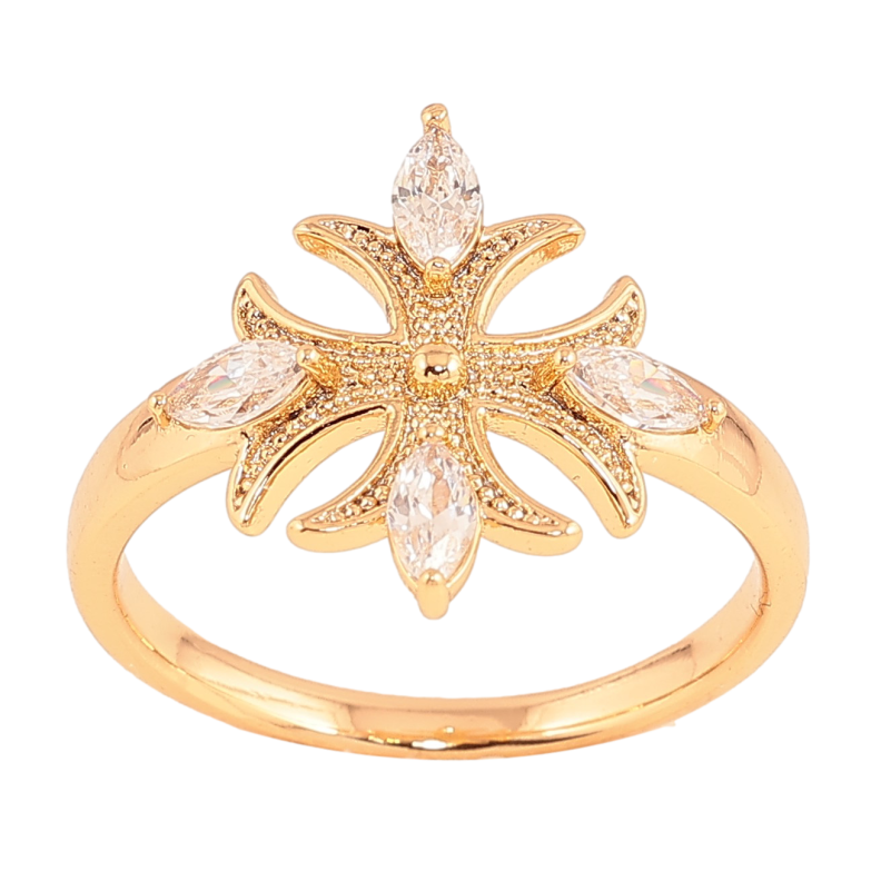 Кольцо Xuping цвет Позолота 18K "Крест с кристаллами" фото №1