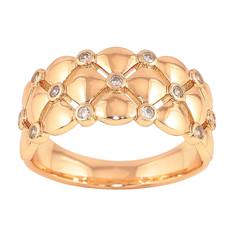 Каблучка Xuping колір Позолота 18K "Візерунок з кристалами" фото №1