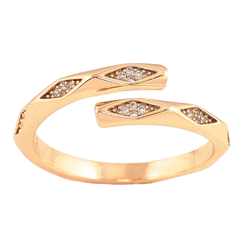Каблучка Xuping колір Позолота 18K "Візерунок з кристалами" фото №4 Каблучка Xuping колір Позолота 18K "Візерунок з кристалами" фото №4