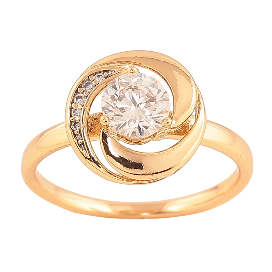 Каблучка Xuping колір Позолота 18K "Візерунок з кристалами" фото №1