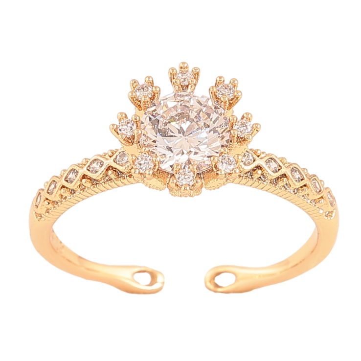 Кольцо Xuping цвет Позолота 18K "Кристальная снежинка"  фото №14