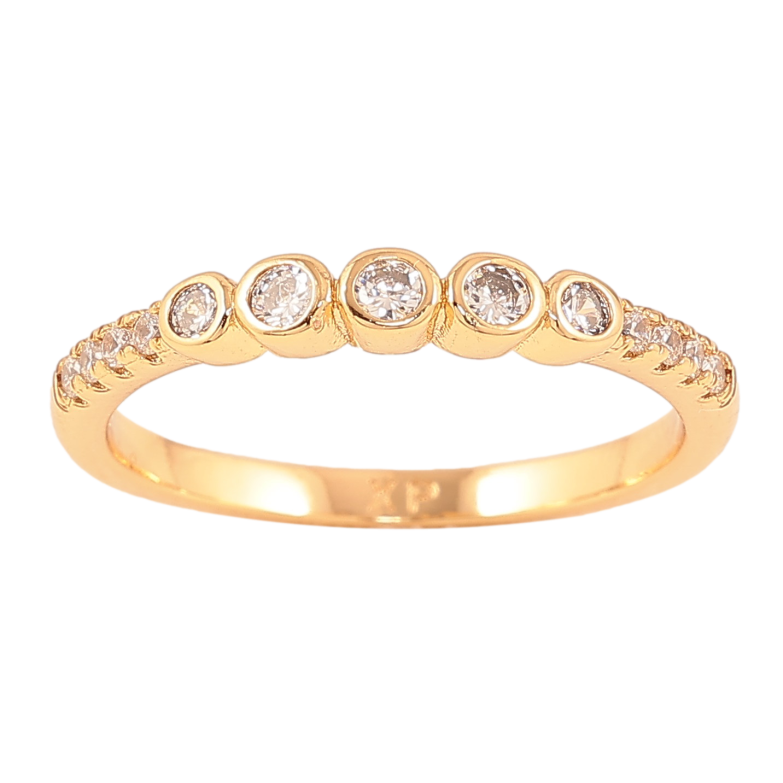 Каблучка Xuping колір Позолота 18K "Доріжка кристалів" фото №1 Каблучка Xuping колір Позолота 18K "Доріжка кристалів" фото №1