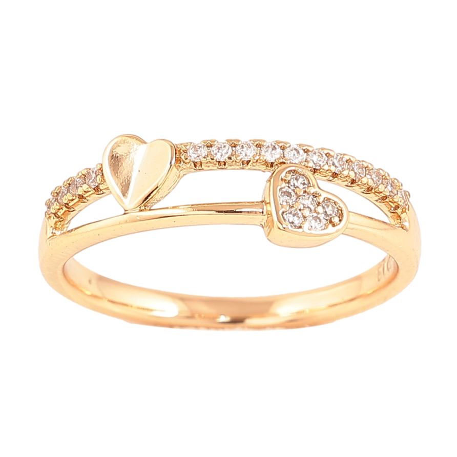 Каблучка Xuping колір Позолота 18K "Візерунок серця з кристалами" фото №1 Каблучка Xuping колір Позолота 18K "Візерунок серця з кристалами" фото №1