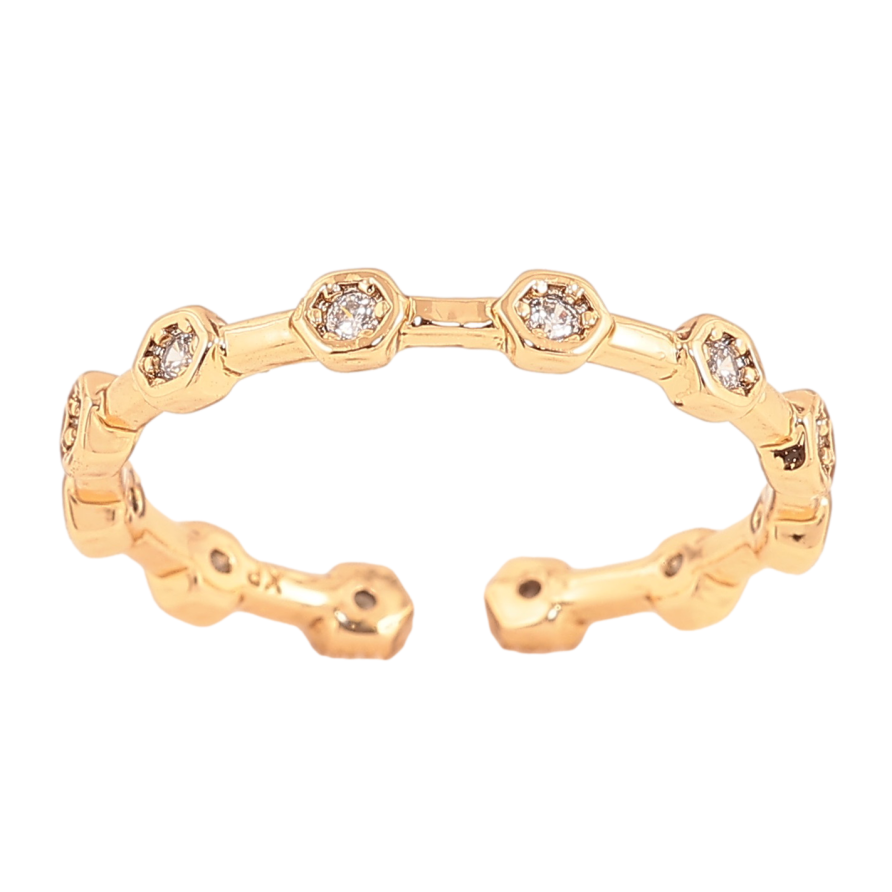 Кольцо Xuping цвет Позолота 18K "Узор с кристаллами" фото №1 Кольцо Xuping цвет Позолота 18K "Узор с кристаллами" фото №1