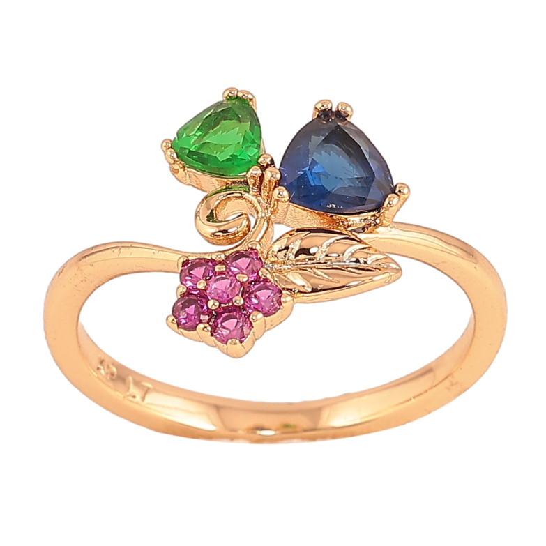 Кольцо Xuping цвет Позолота 18K "Узор с разноцветными кристаллами" фото №1