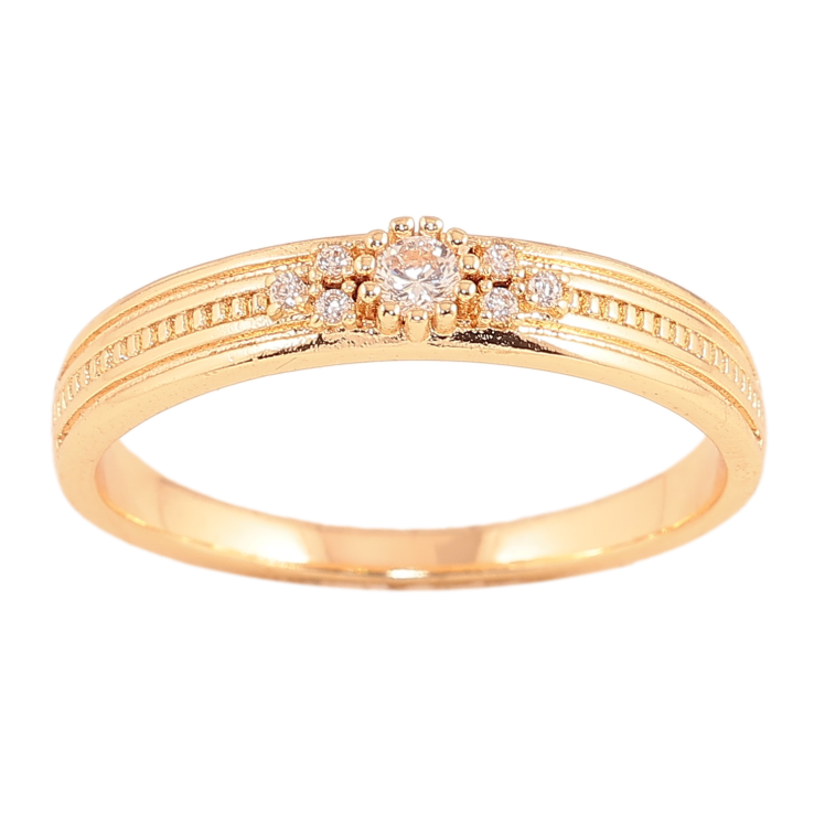 Каблучка Xuping колір Позолота 18K "Візерунок з кристалами" фото №8