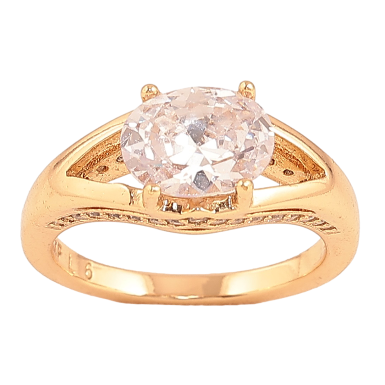 Каблучка Xuping колір Позолота 18K "Візерунок з кристалом" фото №1