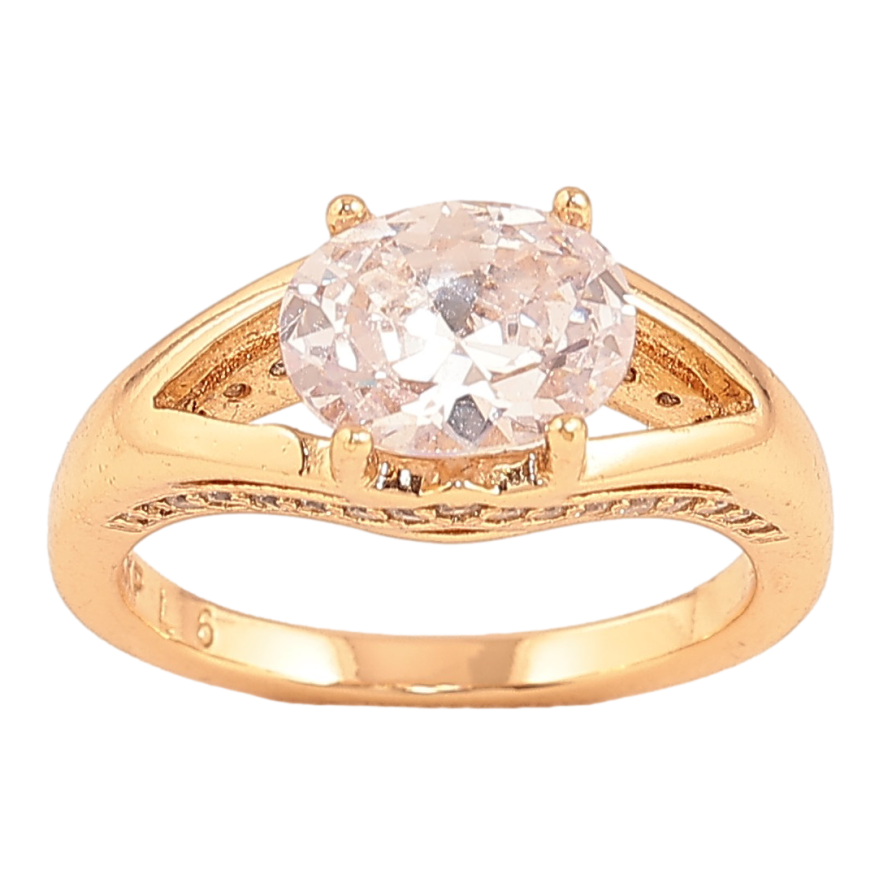 Каблучка Xuping колір Позолота 18K "Візерунок з кристалом" фото №1