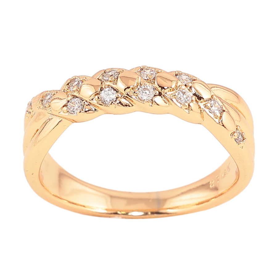 Кольцо Xuping цвет Позолота 18K "Узор с кристаллами" фото №1 Кольцо Xuping цвет Позолота 18K "Узор с кристаллами" фото №1