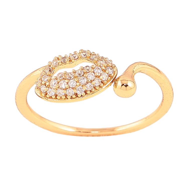 Каблучка Xuping колір Позолота 18K "Губи з інкрустацією кристалами" фото №13
