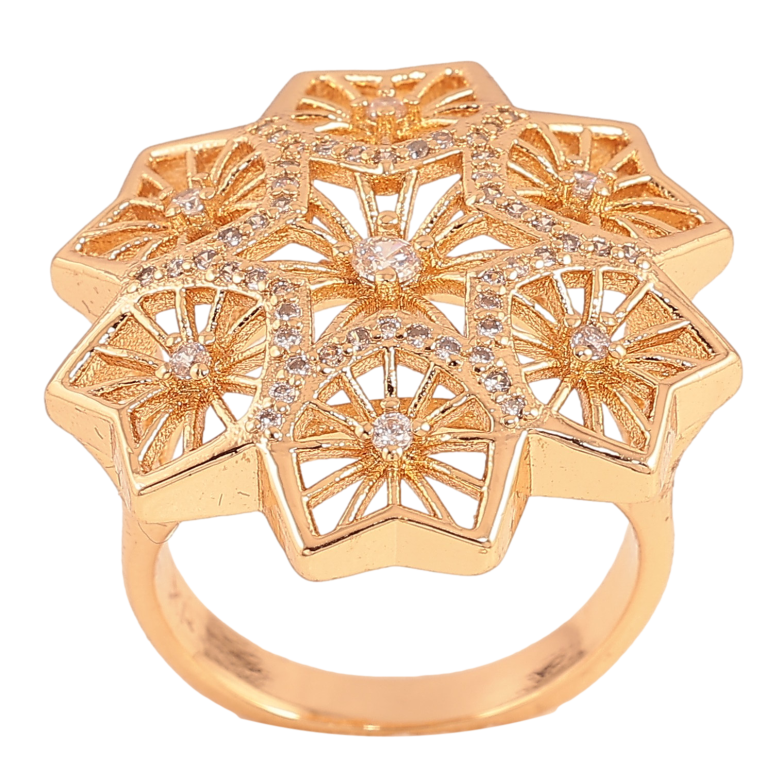 Каблучка Xuping колір Позолота 18K "Сніжинка" фото №1